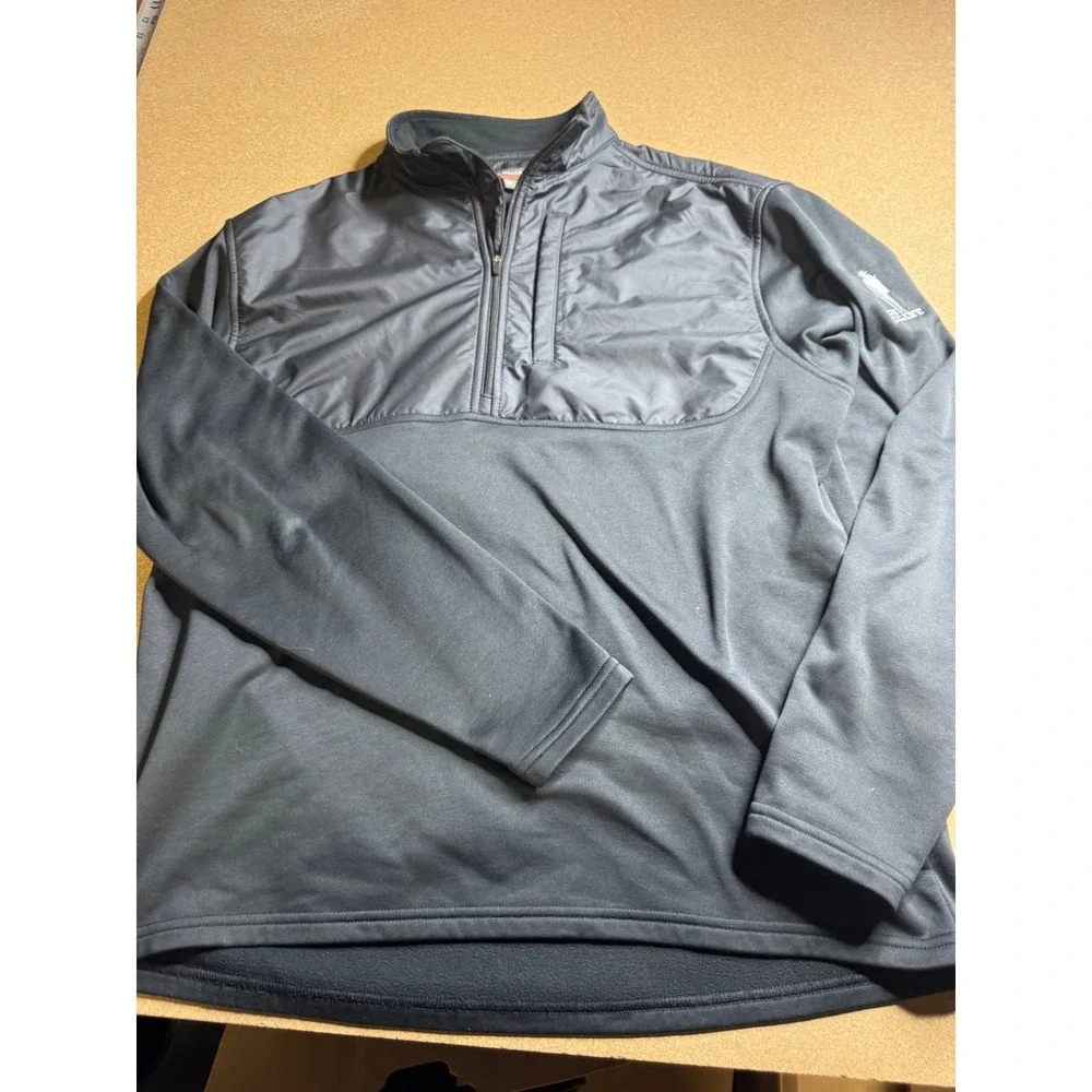 Peter Millar Crown Sport Mens Black Hybrid Quarter Zip Pullover The Clint M